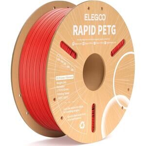 ELEGOO Rapid PETG 3D Printer Filament – 1.75mm Red, 1KG Spool
